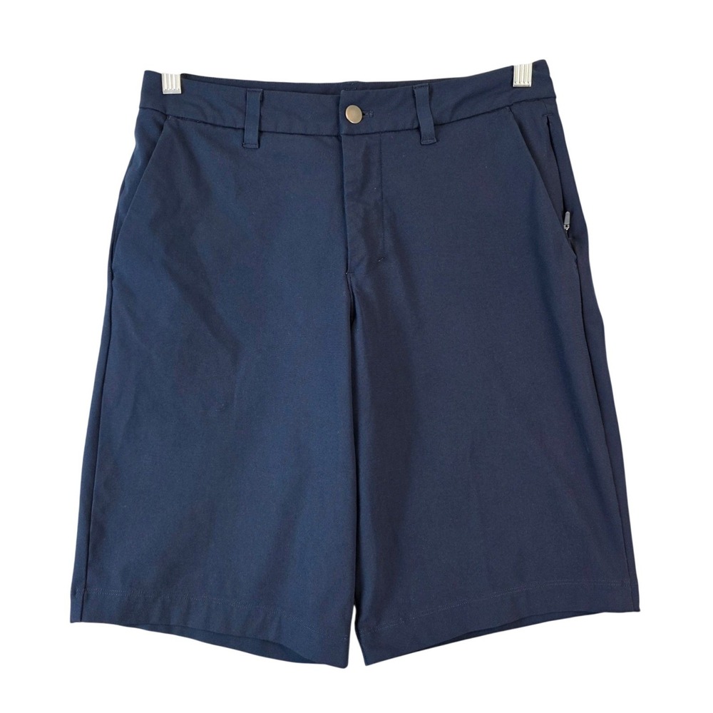 Lululemon Commission Short 9" Navy Blue Mens sz 28 Golf Chino Warpstreme Shorts